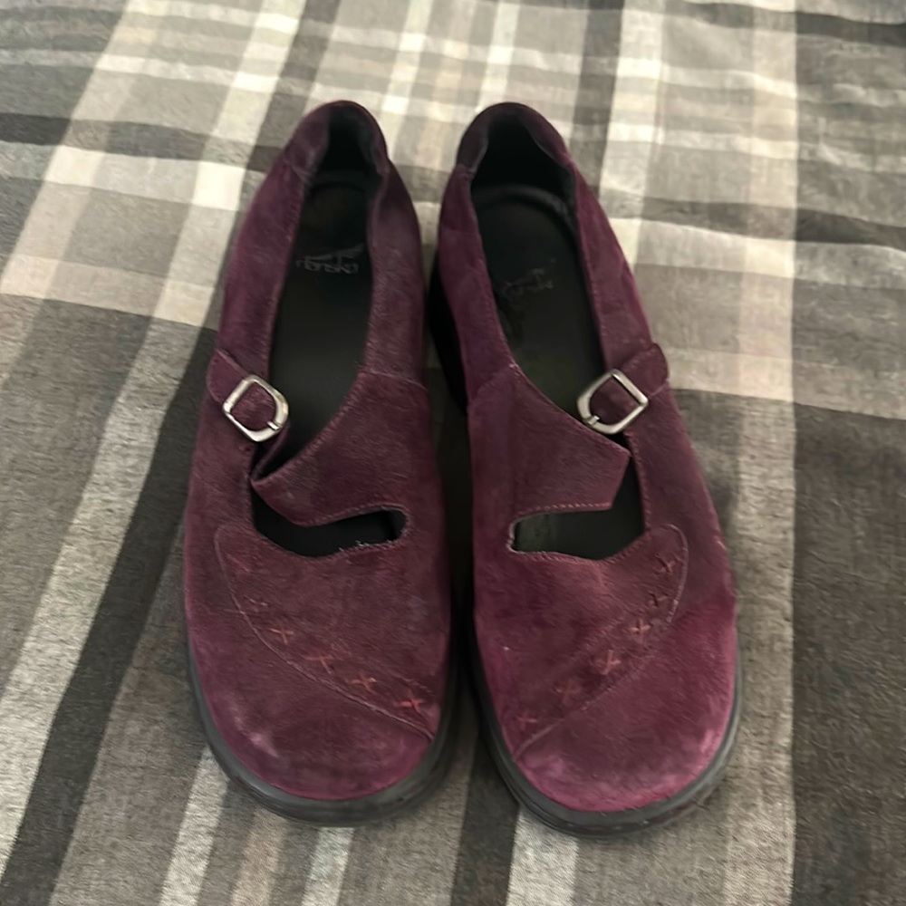 Purple suede Dansko size 10